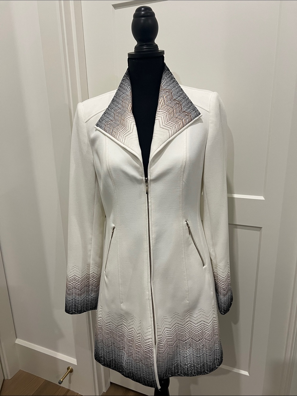 WHBM White Ombre Zip-Front Women's Coat